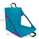 Portable Folding Ground Chair with Back Support Teal Outdoor Stadium Seat Cushion Printed Straps Lightweight for Camping Picnic Beach - RnR Galore