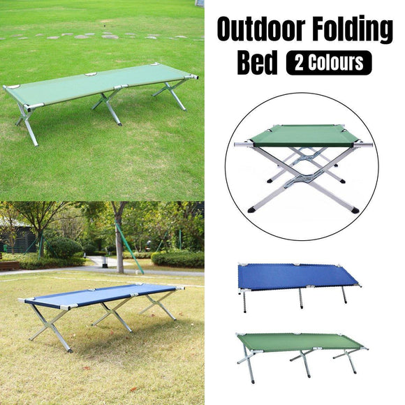 Portable Lightweight Folding Aluminum Camping Bed Ultra Light Outdoor Camp Bed - Green - RnR Galore