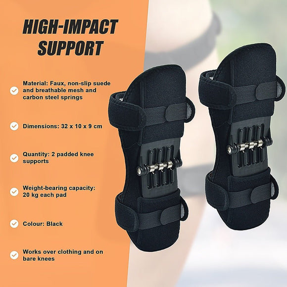 Power Knee Stabiliser Pad with Support Joint Spring Rebound Brace - RnR Galore