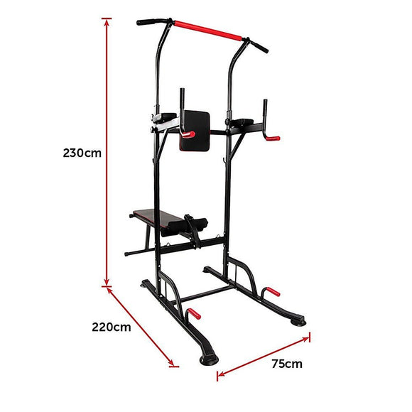 Power Tower Pull Up Weight Bench Dip Multi Station Chin Up Home Gym Equipment - RnR Galore