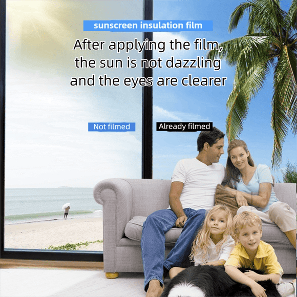 Premium 6 - Layer Aurora Blue Window Film for Home/Office – Reflective One - Way Privacy, 50cm x 2m One Roll, UPF 50+ UV Block,With Full Install Tools - RnR Galore