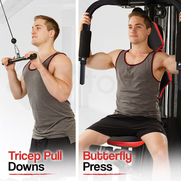 PROFLEX Home Gym Exercise Machine Fitness Equipment Weight Bench Press Set 100lbs - RnR Galore