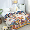 Pure Cotton Multi - Layer Gauze Blanket(Classic A, 150 cm x 200 cm) - Lightweight, Ultra - Breathable, and Moisture - Wicking Summer Quilt for Hot Sleepers - RnR Galore