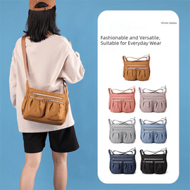 Purple Multi - Pocket Lightweight Nylon Crossbody Bag – Stylish, Functional, and Spacious Shoulder Bag for Women - RnR Galore