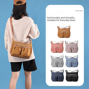 Purple Multi - Pocket Lightweight Nylon Crossbody Bag – Stylish, Functional, and Spacious Shoulder Bag for Women - RnR Galore