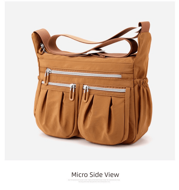 Purple Multi - Pocket Lightweight Nylon Crossbody Bag – Stylish, Functional, and Spacious Shoulder Bag for Women - RnR Galore