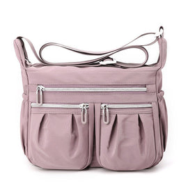 Purple Multi - Pocket Lightweight Nylon Crossbody Bag – Stylish, Functional, and Spacious Shoulder Bag for Women - RnR Galore