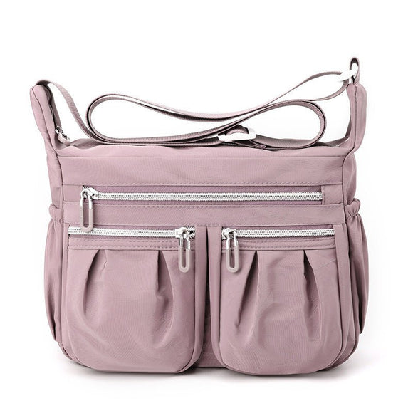 Purple Multi - Pocket Lightweight Nylon Crossbody Bag – Stylish, Functional, and Spacious Shoulder Bag for Women - RnR Galore