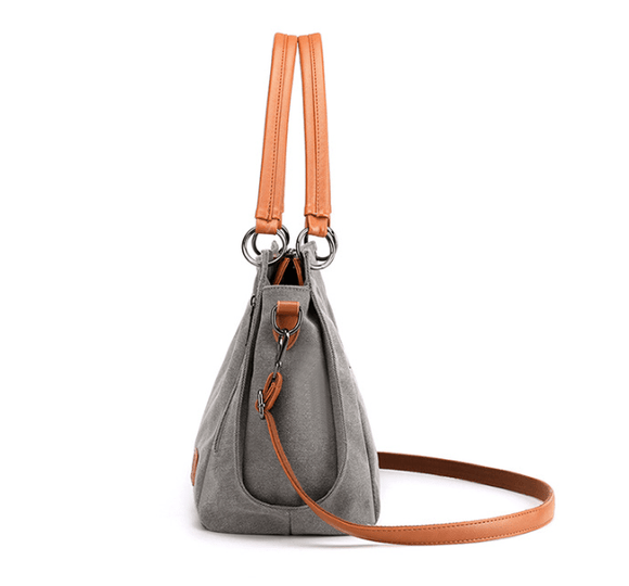 Purple Women's Canvas Hobo Handbag Large Shoulder Tote Bag Adjustable Crossbody Strap Casual Purse 40cm for Work School Travel - RnR Galore
