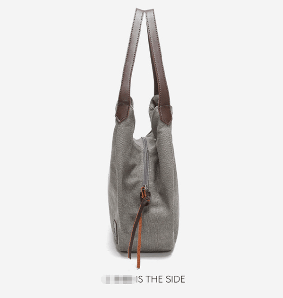 Purple Women's Canvas Hobo Handbag Multi - Compartment Shoulder Tote Bag Minimalist Casual Purse 30cm for Work Shopping & Travel - RnR Galore