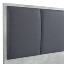Queen Bed Frame Fabric Upholstery MDF in Cement Colour - RnR Galore