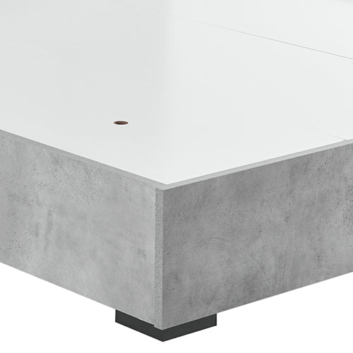 Queen Bed Frame Fabric Upholstery MDF in Cement Colour - RnR Galore