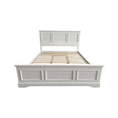 Queen Bed Frame in Solid Wood with Slats Support in White colour - RnR Galore