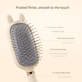 Rabbit ear comb Soft Touch Air Cushion Hair Brush with Built - in Cleaning Claw Detangling Massage Comb for Wet and Dry Hair Gentle Scalp Care - RnR Galore