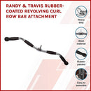 Randy & Travis Rubber - Coated Revolving Curl Row Bar Attachment for Gyms - RnR Galore