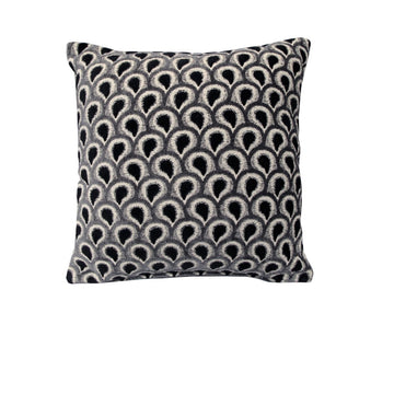 Rapee Peacock Texture Cushion Cover - Black 45 x 45 cm - RnR Galore