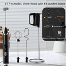 Rechargeable 3 - in - 1 Milk Frother Set with Metal Stand - Handheld Electric Whisk, Egg Beater & Mixing Hook - 3 Speed Foam Maker for Coffee, Lattes & Baking (Black) - RnR Galore