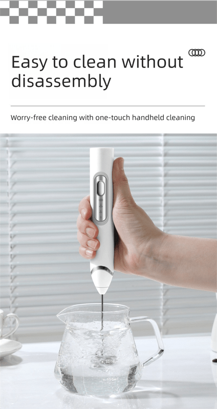 Rechargeable 3 - in - 1 Milk Frother Set with Metal Stand - Handheld Electric Whisk, Egg Beater & Mixing Hook - 3 Speed Foam Maker for Coffee, Lattes & Baking (Black) - RnR Galore