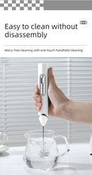 Rechargeable 3 - in - 1 Milk Frother Set with Metal Stand - Handheld Electric Whisk, Egg Beater & Mixing Hook - 3 Speed Foam Maker for Coffee, Lattes & Baking (Black) - RnR Galore