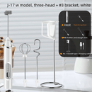 Rechargeable 3 - in - 1 Milk Frother Set with Metal Stand - Handheld Electric Whisk, Egg Beater & Mixing Hook - 3 Speed Foam Maker for Coffee, Lattes & Baking (White) - RnR Galore