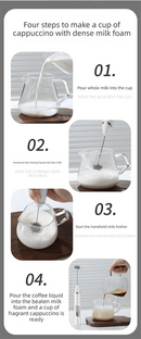 Rechargeable Electric Milk Frother Handheld - 3 Speed Adjustable Foam Maker with 2 Stainless Steel Whisks - Portable Coffee Mixer & Egg Beater for Flat Whites, Lattes & Baking (Black) - RnR Galore