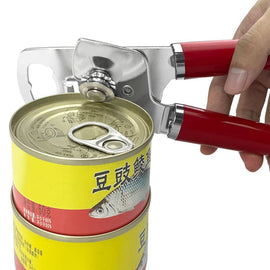 Red (2 - Pack) Heavy - Duty Manual Can Opener - Ergonomic 3 - in - 1 Tool with Stainless Steel Cutter & Bottle Opener - RnR Galore