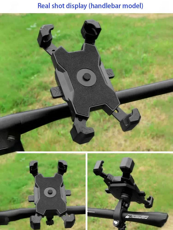 Red and Black Secure Grip Bike Phone Mount - Adjustable 360 Rotation Bicycle Handlebar Holder, Universal Cradle for MTB & Road Cycling - RnR Galore