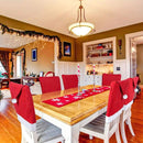Red Festive Santa Hat Dining Chair Covers - Set of 8 for Holiday Party Decoration - RnR Galore