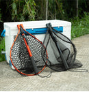 Red High Strength Large Landing Net - Fishing Net with Foldable Handle and Soft Rubber Netting, Dip Net for Fishing, Ideal for Boat, Pier, River Angling - RnR Galore