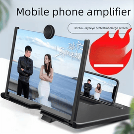 Red Portable 10 - Inch Mobile Phone Screen Magnifier with Foldable Stand - 3D HD Video Amplifier for Movies & Reading - Pull - Out Design Compatible with All Smartphones - Ideal for Home, Travel & Camping - RnR Galore
