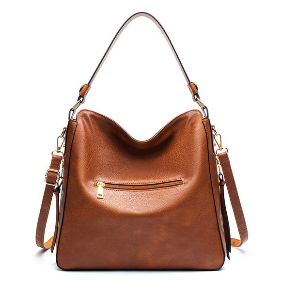 Red Womens Soft PU Leather Hobo Bag - Large Casual Tote Handbag with Adjustable Crossbody Strap - RnR Galore