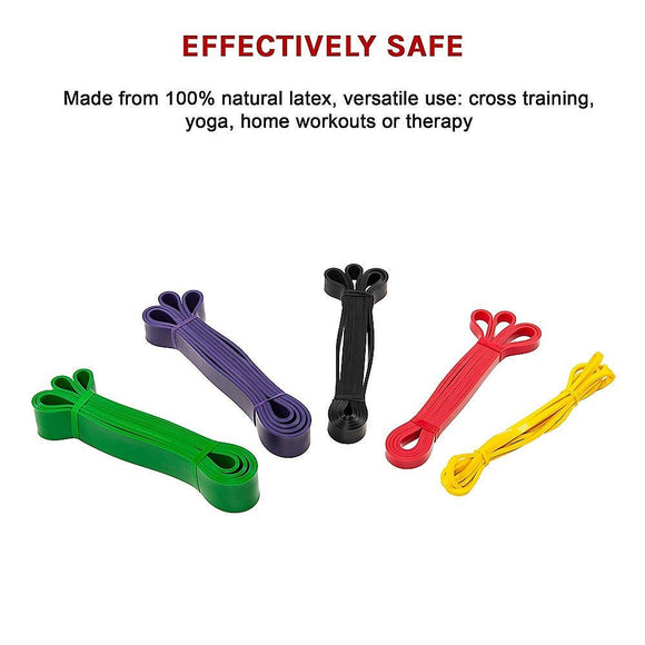 Resistance Band Loop Set of 5 Heavy Duty Gym Yoga Workout - RnR Galore
