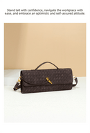 Retro Woven Baguette Handbag for Women Suede Texture PU Leather Shoulder Crossbody Bag Elegant Evening Clutch Warm gray - RnR Galore