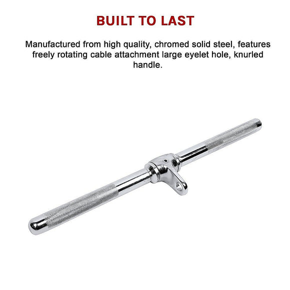 Revolving Straight Bar – Gym Cable Attachment for Tricep, Bicep & Pulley Workouts - RnR Galore