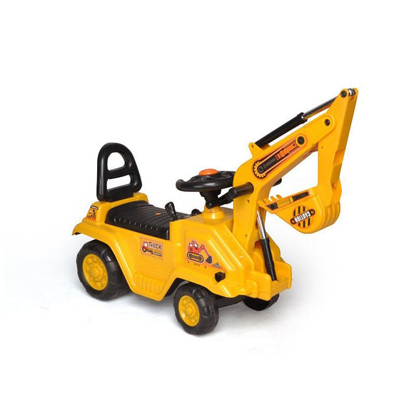 Ride - on Children's Excavator (Yellow) w/ Dual Operation Levers to Scoop - RnR Galore
