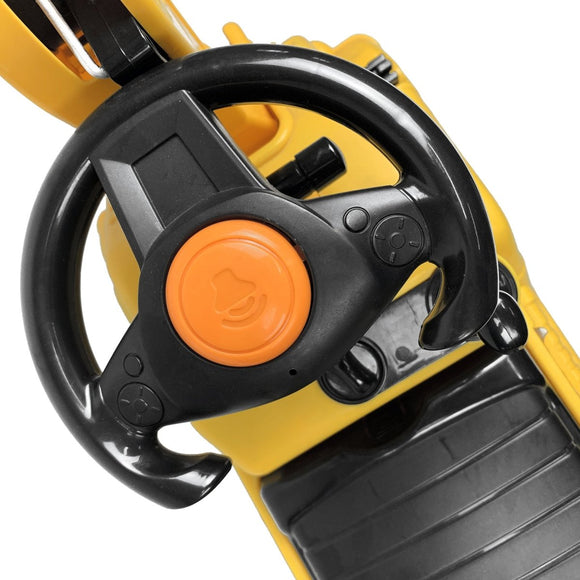 Ride - on Children's Excavator (Yellow) w/ Dual Operation Levers to Scoop - RnR Galore