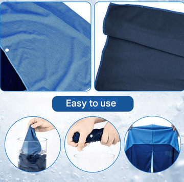 Rose Red 5 - Pack Instant Cooling Towel Set - UPF Sun Protection Hooded Ice Towels for Sports & Outdoor Activities - RnR Galore