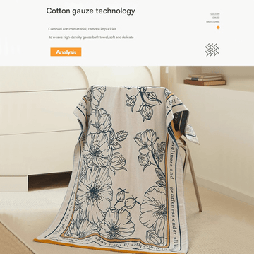 Rural breeze 40S Pure Cotton Gauze Bath Towel - Extra Large, Thick, Soft, and Highly Absorbent for Adults - RnR Galore