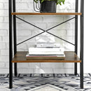 Rustic brown and black steel Metal Frame 4 Tier bookshelf - RnR Galore