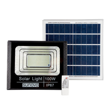 Samland 297 Led Solar Flood Light Outdoor with Remote Control 100W Cold White - RnR Galore