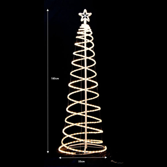 Samland Led 185cm Spiral Rope Light Christmas Tree Star Motif Warm White - RnR Galore
