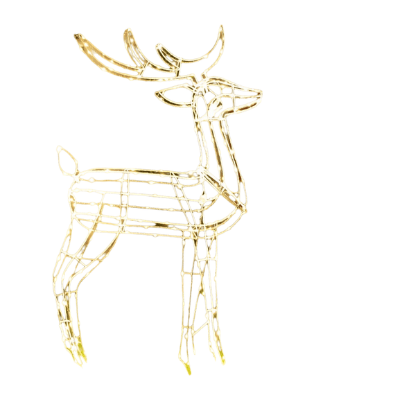 Samland Led Warm White Copper Wired 3d Standing Reindeer For Christmas Decoration - RnR Galore