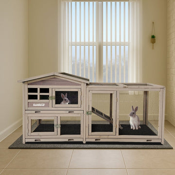Samland Rabbit Hutch Cage Indoor and Outdoor Chicken Coop Guinea Pig Cage Bunny Cage Waterproof Roof - RnR Galore