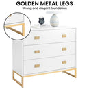Sarantino Amara Chest of Drawers Tallboy Dresser in White/Gold - RnR Galore