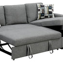 Sarantino Fontana Pullout Sofa Bed with Storage Chaise Lounge - Grey - RnR Galore