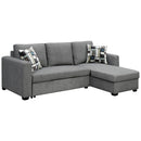 Sarantino Fontana Pullout Sofa Bed with Storage Chaise Lounge - Grey - RnR Galore