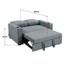 Sarantino Hoffman Linen Sofa Bed with Cushions & Cup Holders Airforce Blue - RnR Galore