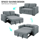 Sarantino Hoffman Linen Sofa Bed with Cushions & Cup Holders Airforce Blue - RnR Galore