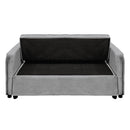 Sarantino Quincy 2 - Seater Velvet Sofa Bed in Dark Grey with Wooden Frame and Tufted Design - RnR Galore