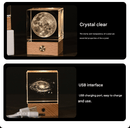 Saturn Luminous 3D Crystal Cube Night Light - Laser Engraved Artwork with Solid Wood Base - RnR Galore
